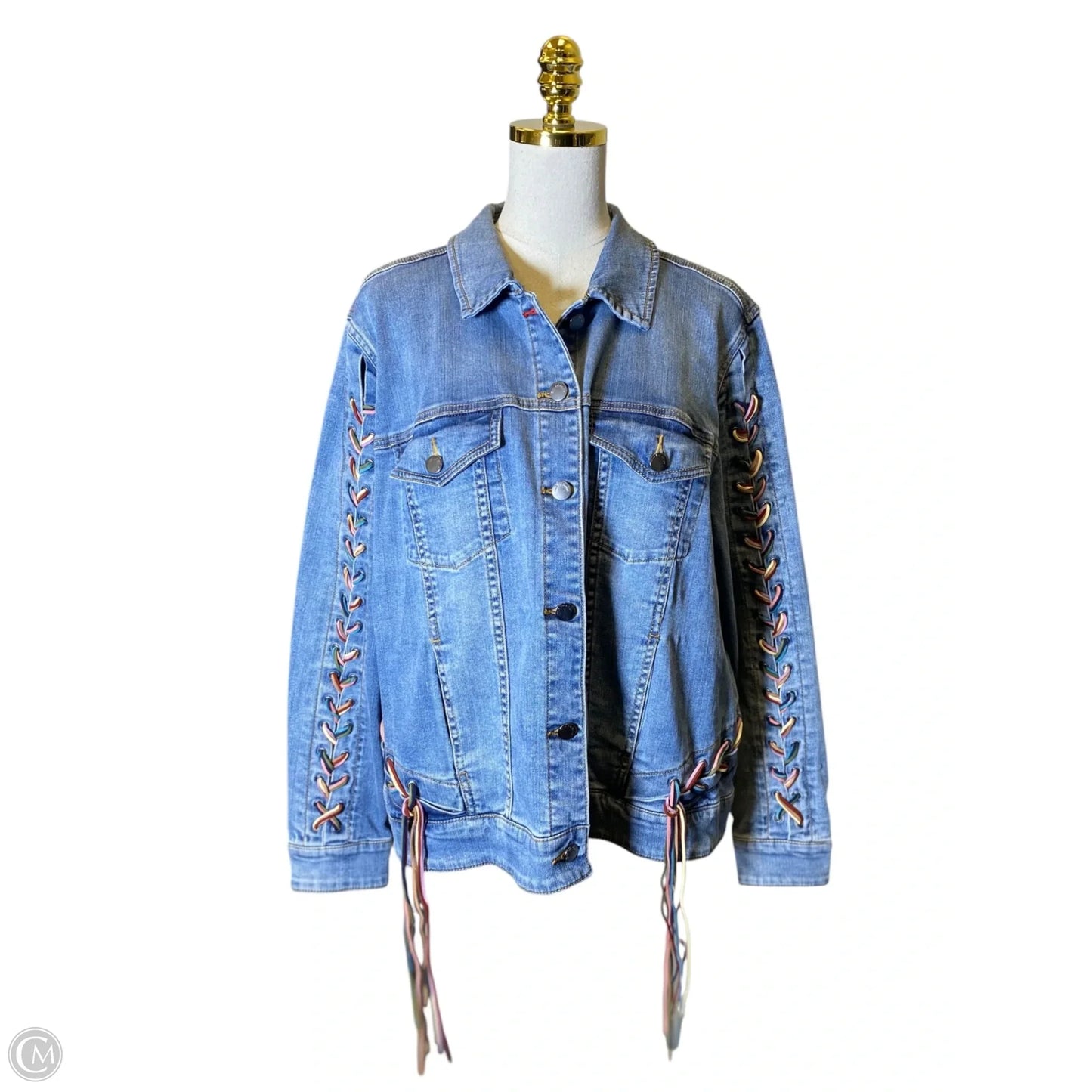 Jacket Denim By Peace Love World In Blue Denim, Size: Xl