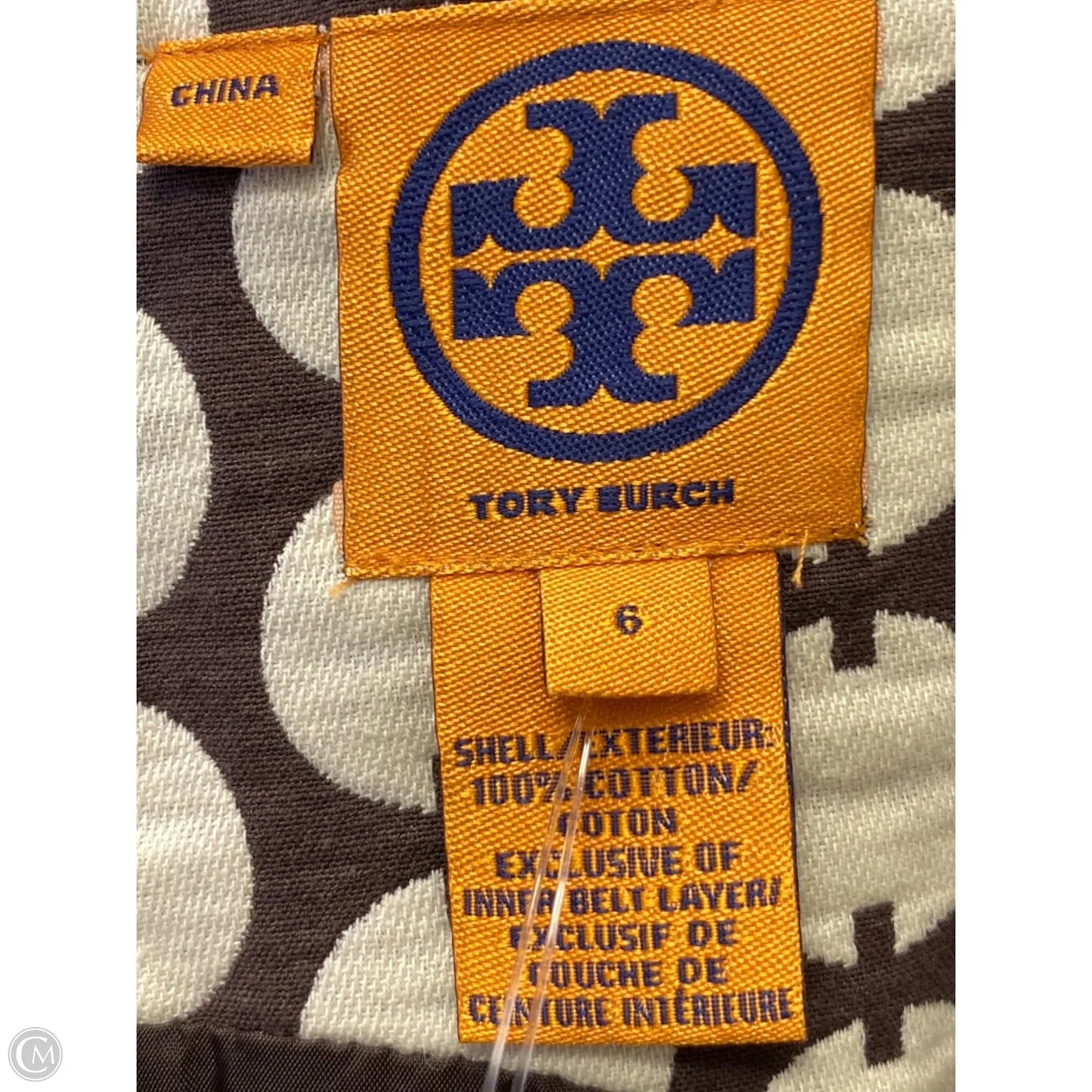 Dress Designer By Tory Burch In Brown & Cream, Size: S