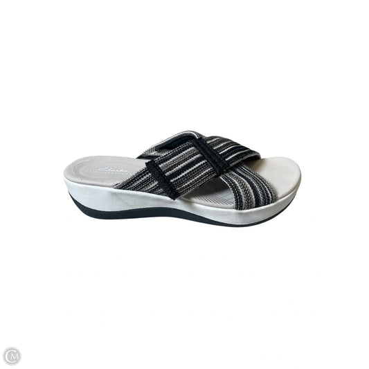 Sandals Heels Wedge By Clarks In Multi-colored, Size: 6.5