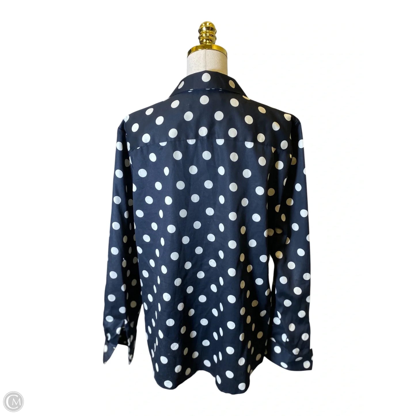 Top Long Sleeve By Foxcroft In Polkadot Pattern, Size: Xl
