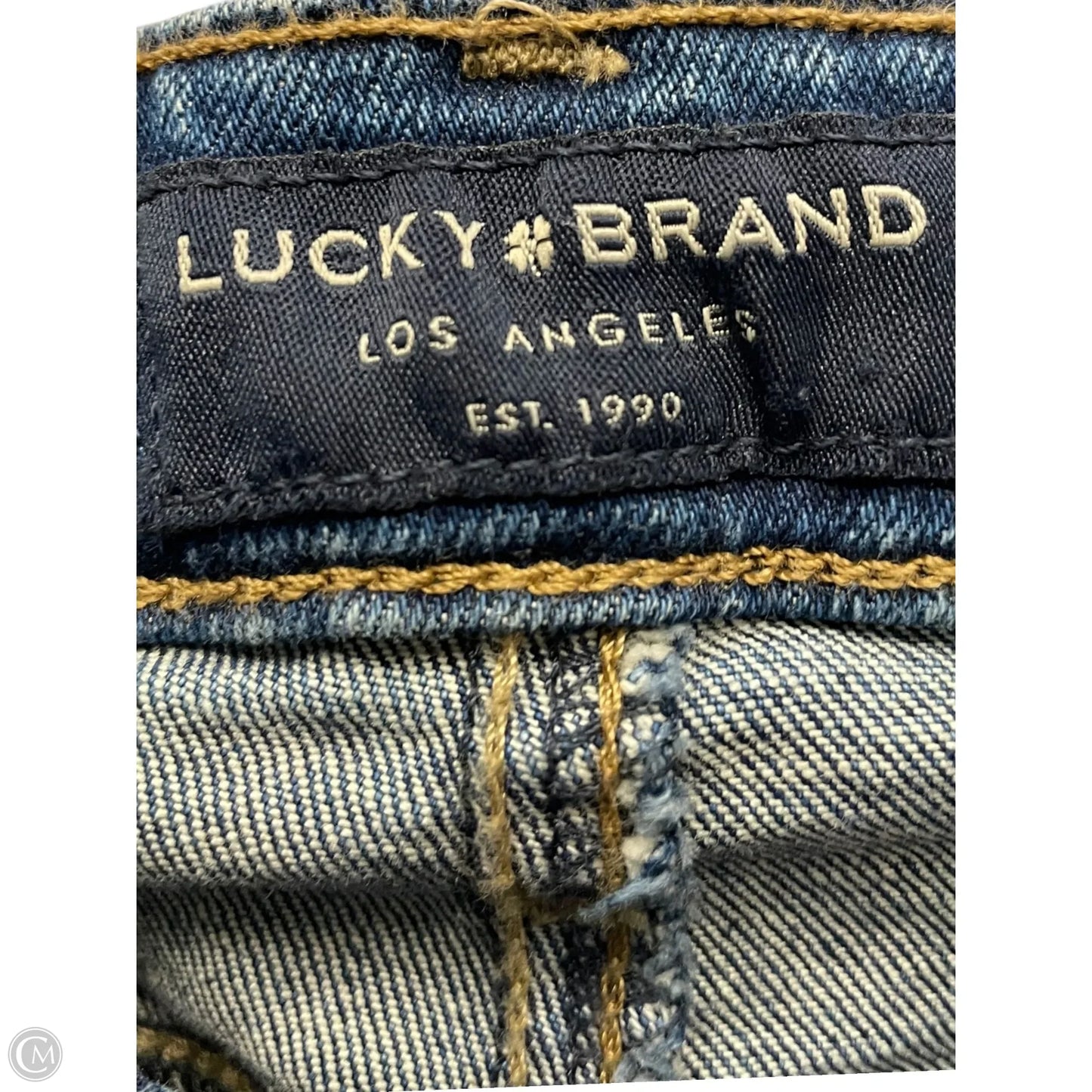 Jeans Straight By Lucky Brand In Blue Denim, Size: 12