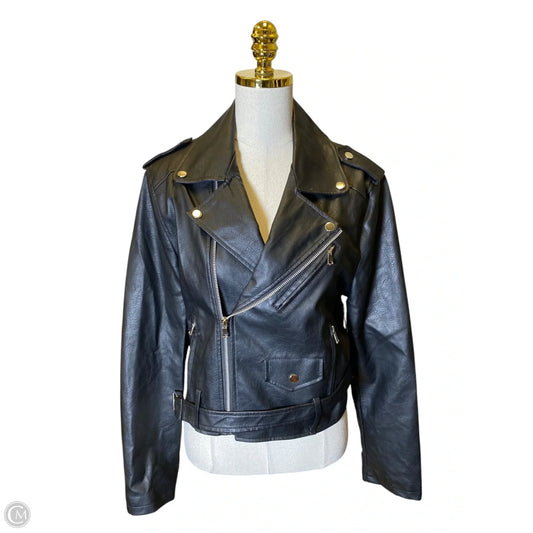 Jacket Leather By Clothes Mentor In Black, Size: 3x