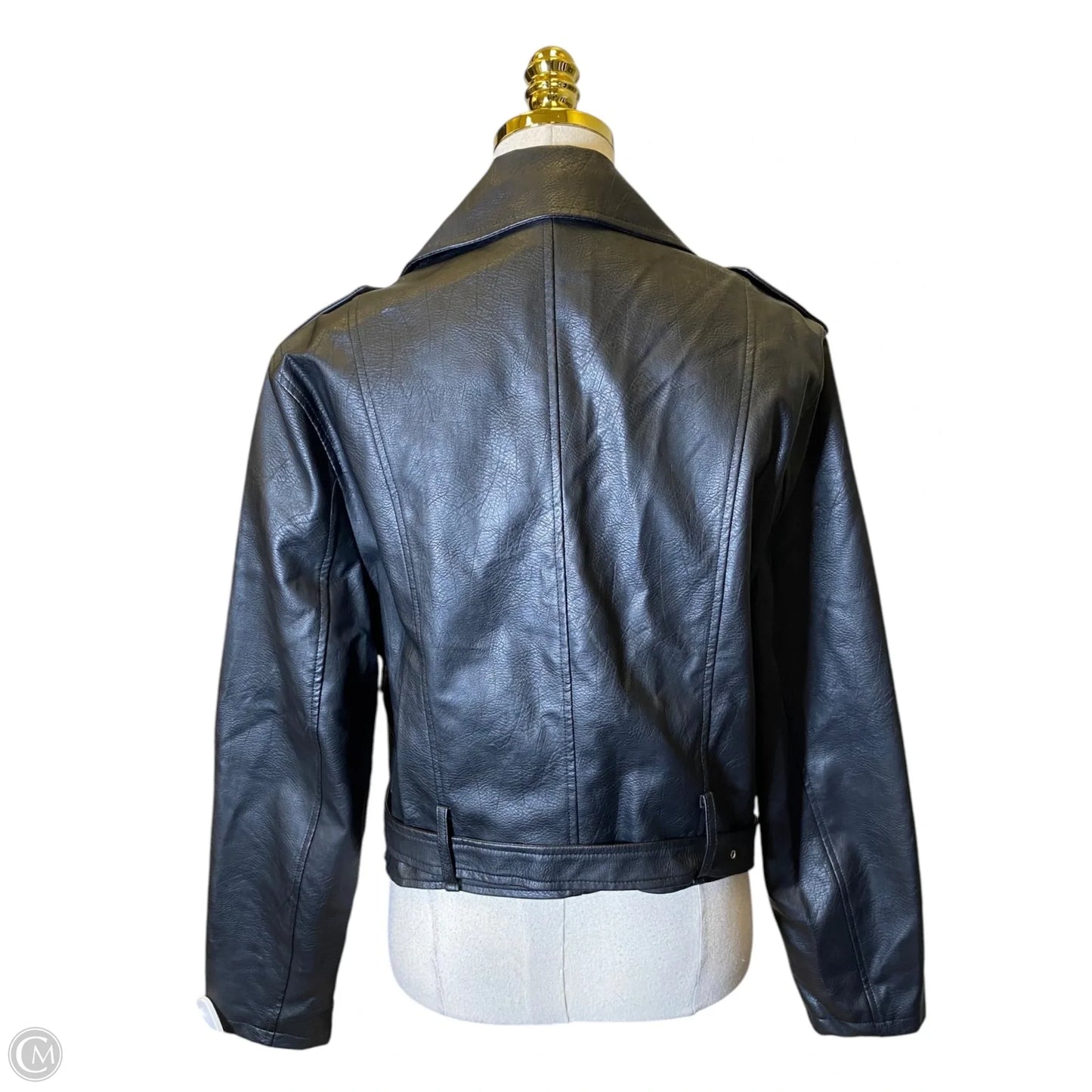 Jacket Leather By Clothes Mentor In Black, Size: 3x