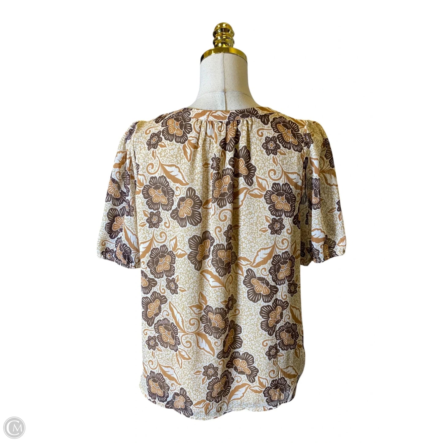 Top Short Sleeve By Loft In Brown, Size: Mp