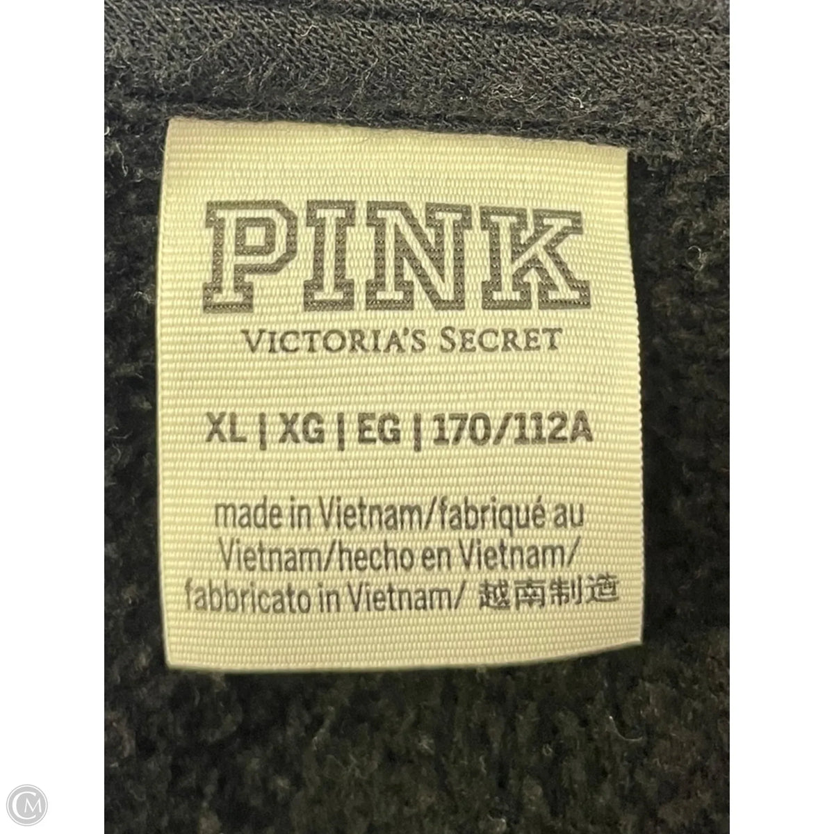 Sweatshirt Collar By Pink In Black, Size: Xl