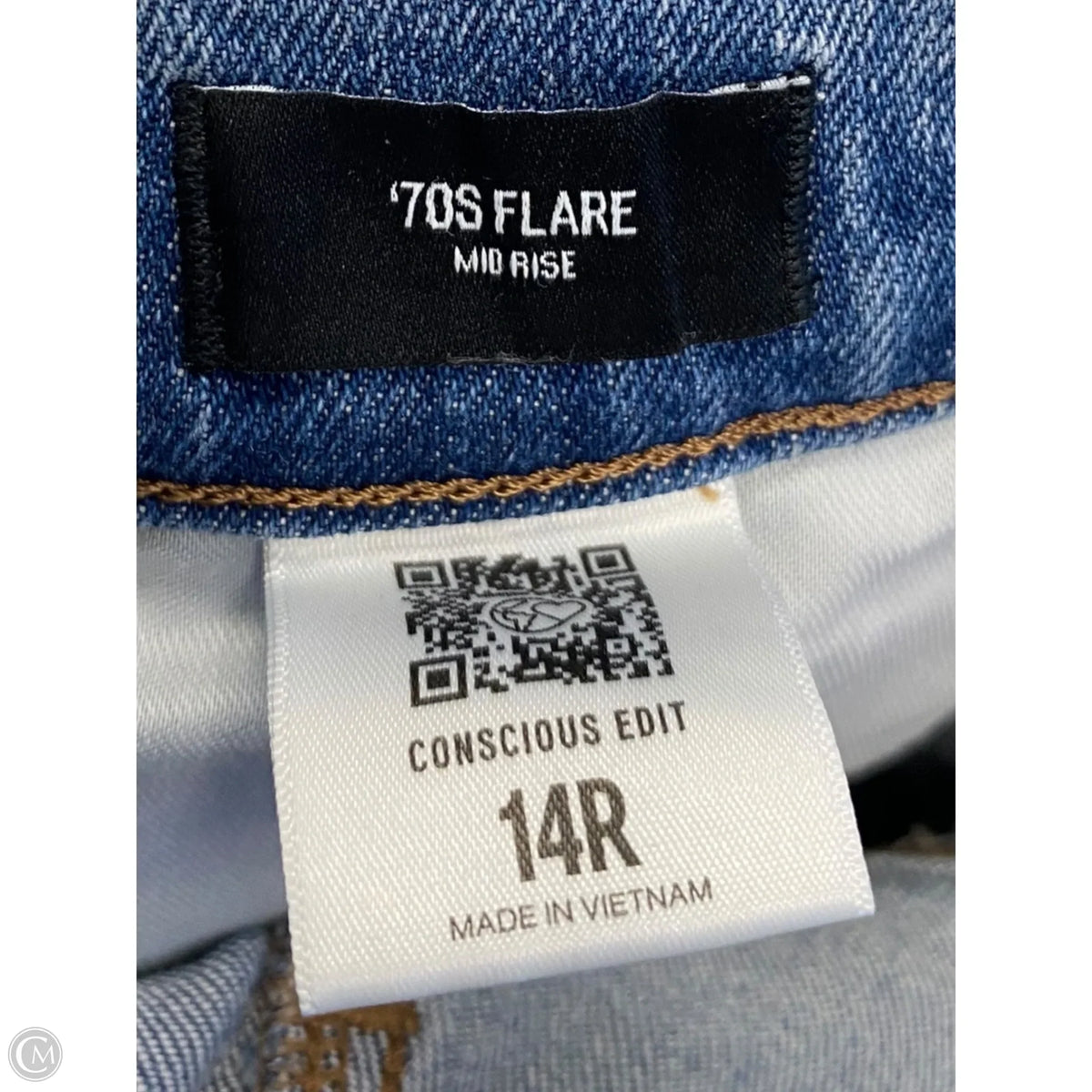 Jeans Flared By Express In Blue Denim, Size: 14