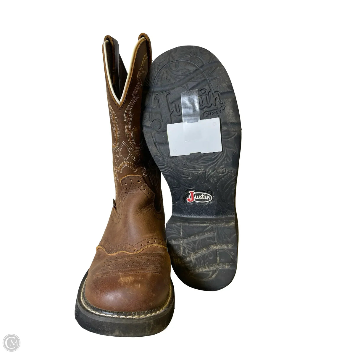 Boots Western By Justin In Brown, Size: 9