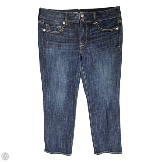 Jeans Skinny By American Eagle In Blue Denim, Size: 12