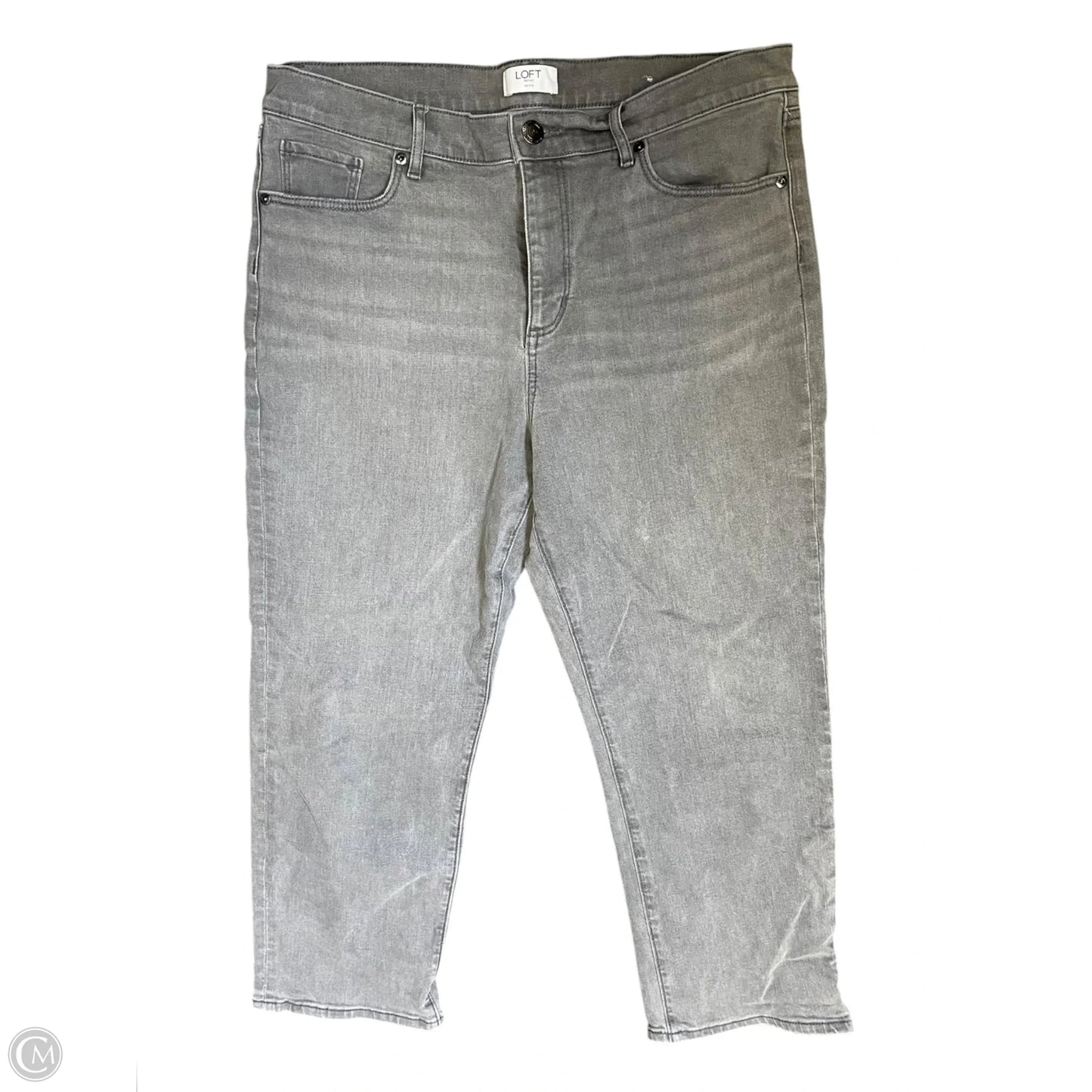 Jeans Straight By Loft In Grey, Size: 12