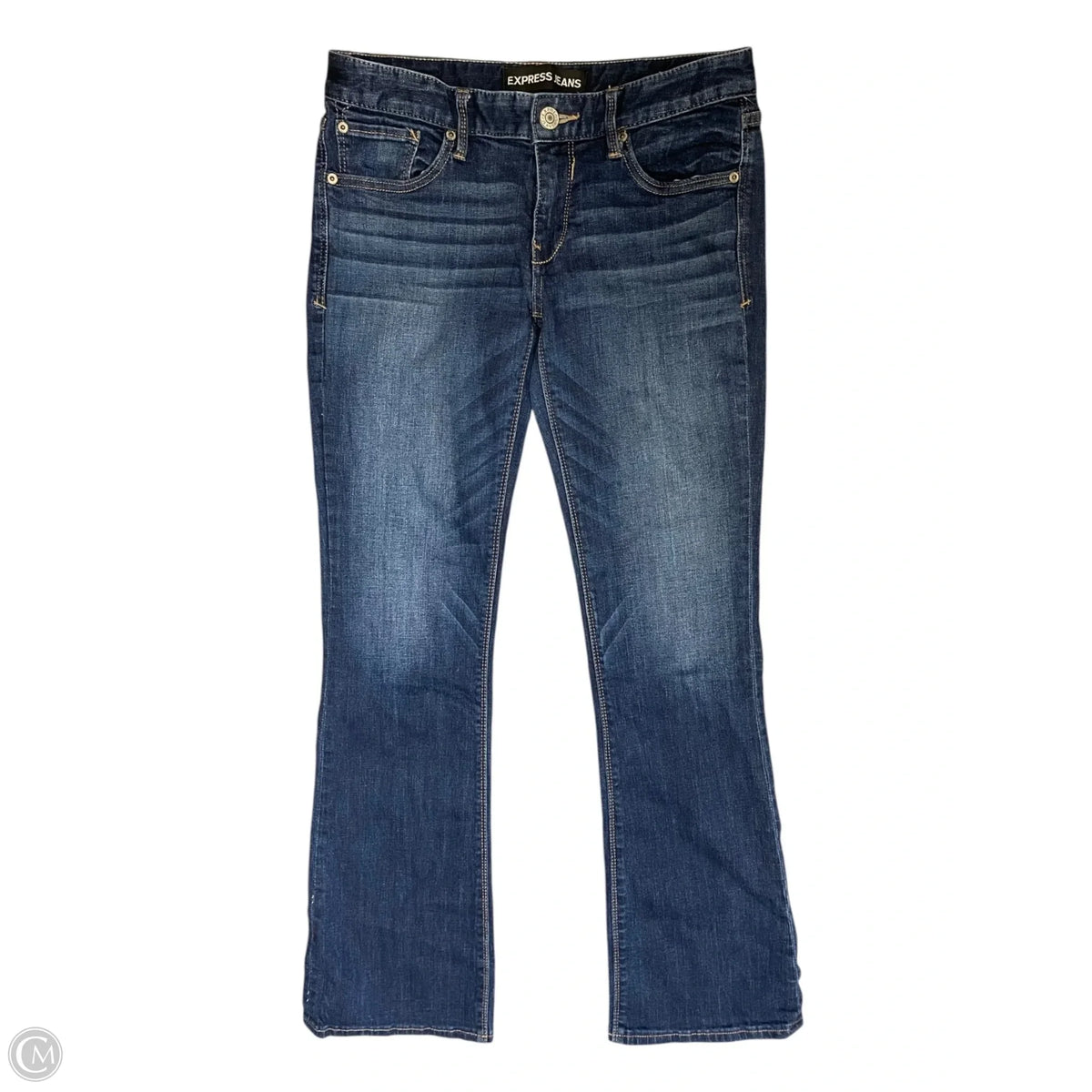 Jeans Flared By Express In Blue Denim, Size: 4