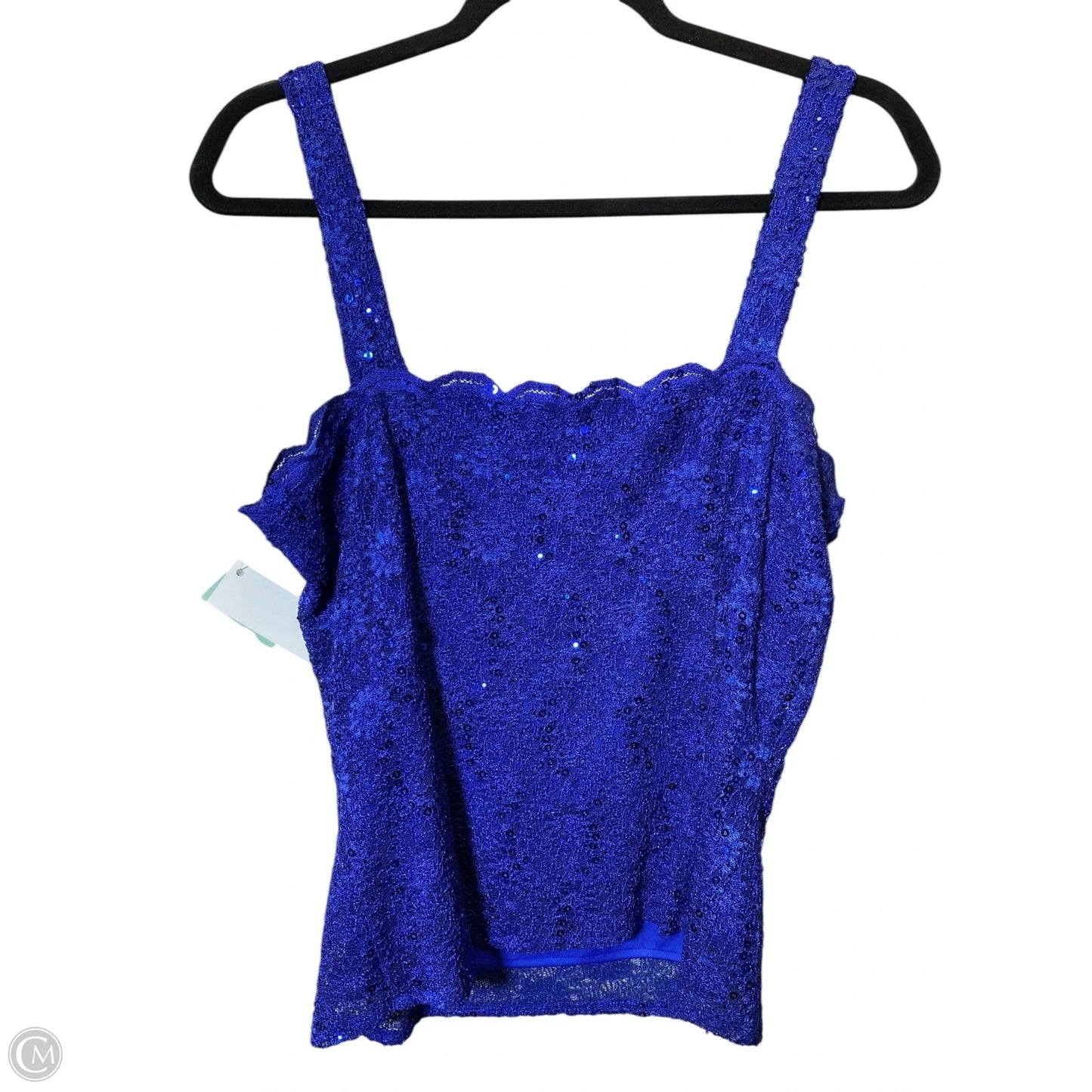 Top Sleeveless By Alex Evenings In Blue, Size: L
