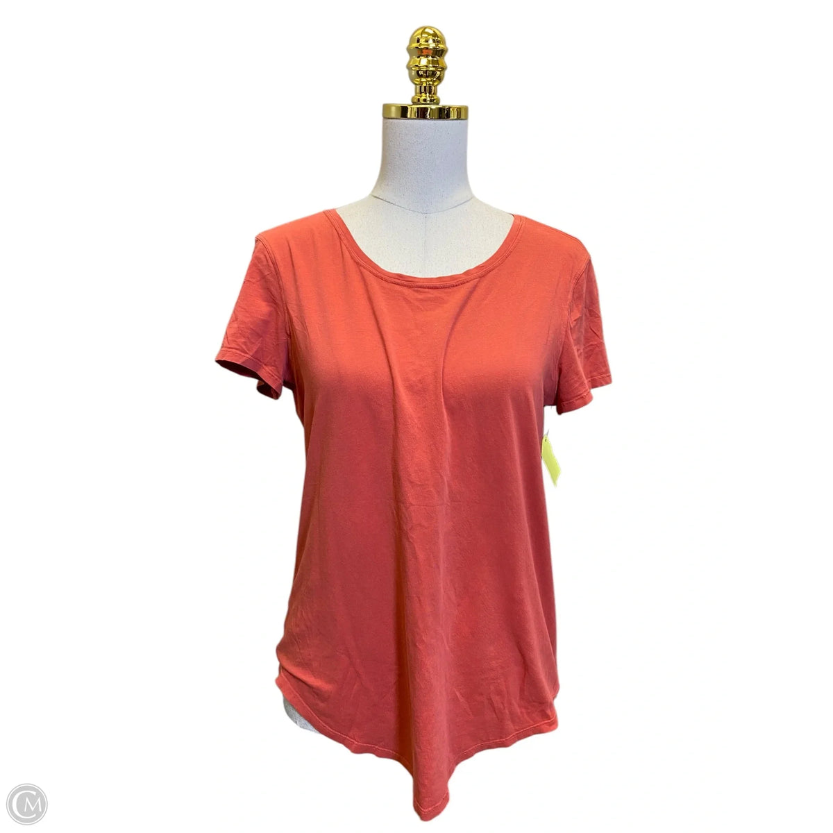 Athletic Top Short Sleeve By Lululemon In Orange, Size: M