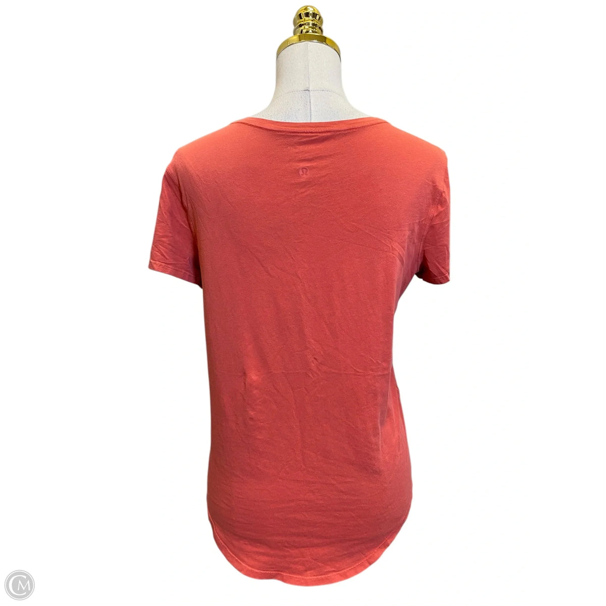Athletic Top Short Sleeve By Lululemon In Orange, Size: M