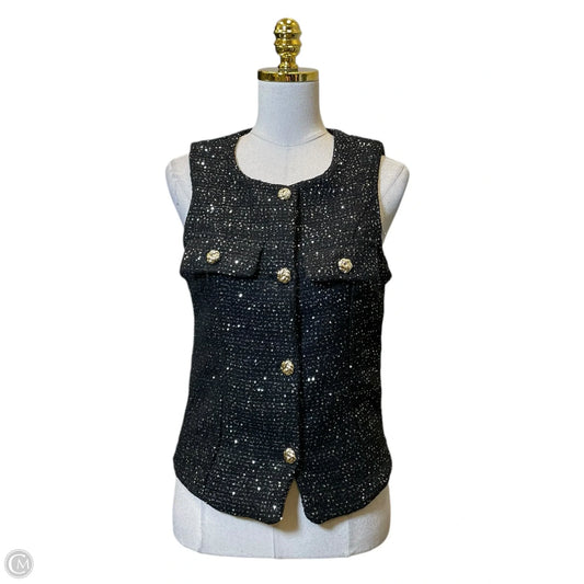 Vest Other By Clothes Mentor In Black & Silver, Size: M