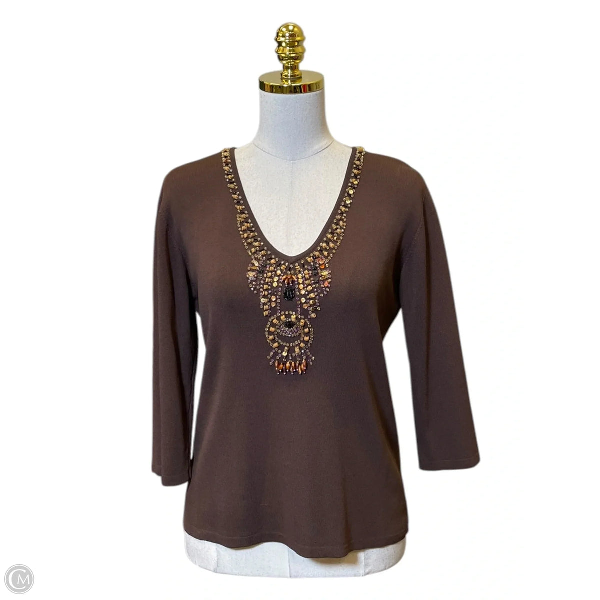 Sweater By Joseph A. In Brown, Size: L