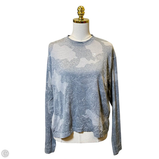 Athletic Top Long Sleeve Crewneck By Gym Shark In Blue, Size: L