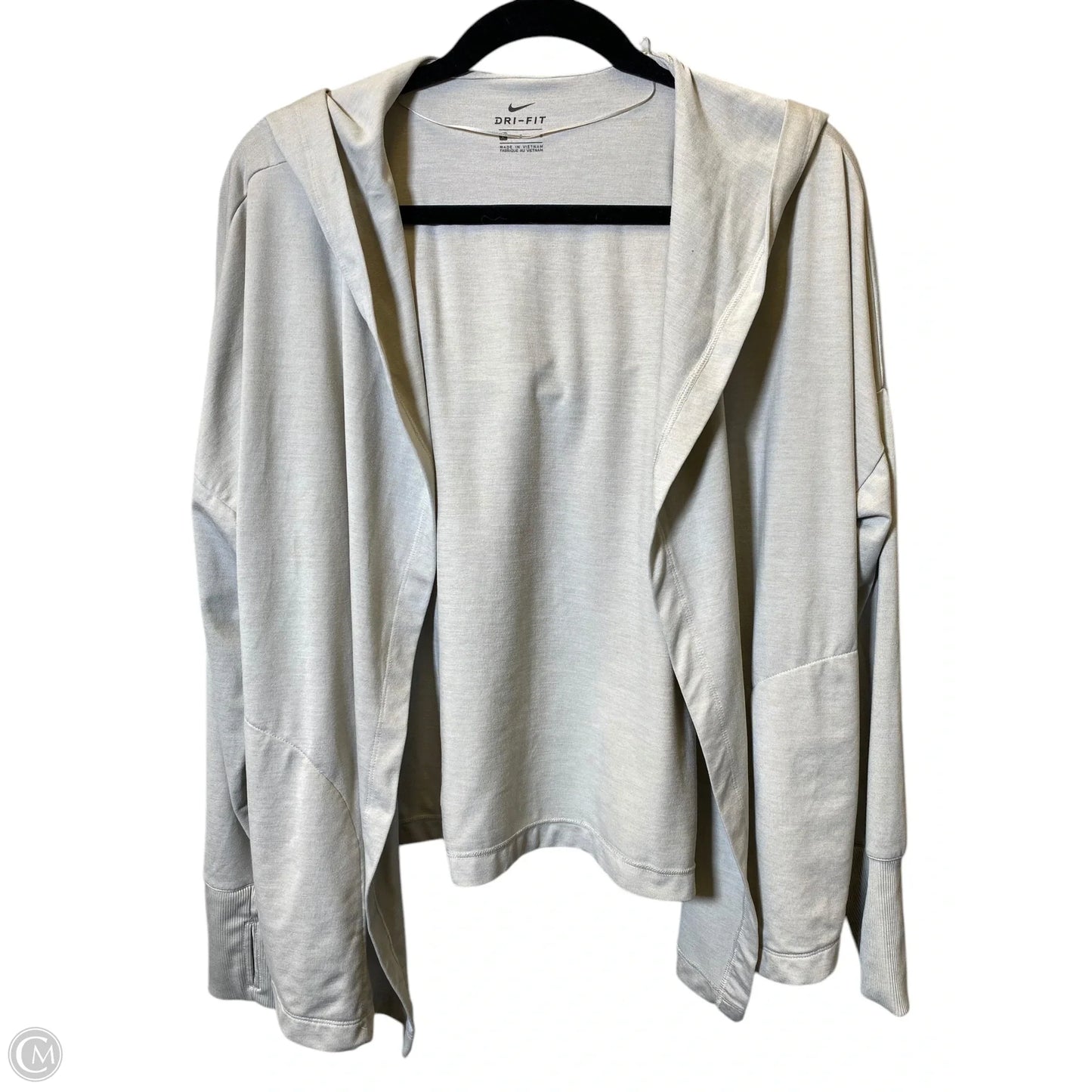 Athletic Top Long Sleeve Hoodie By Nike In Grey, Size: L