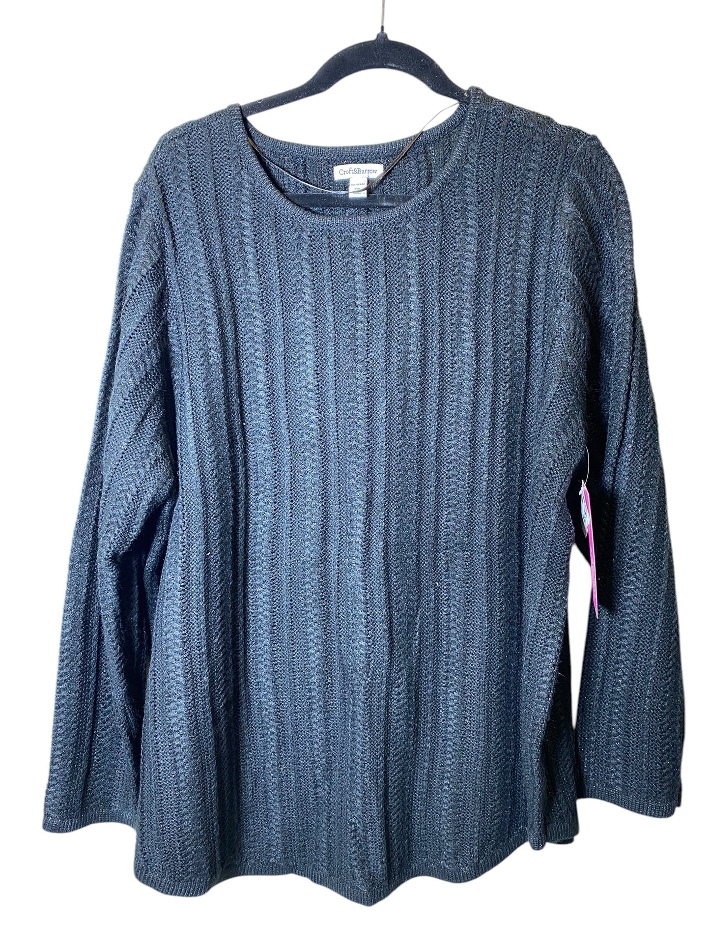 Sweater By Croft And Barrow In Black, Size: 2x