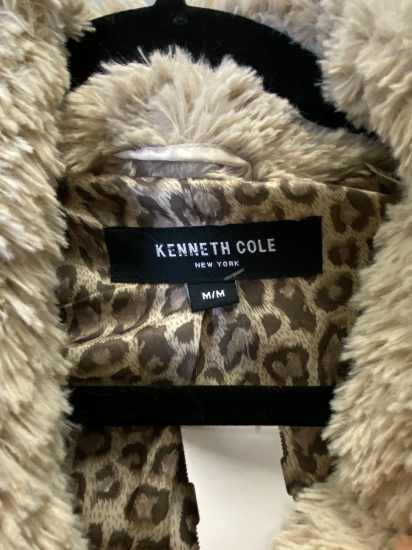 Coat Faux Fur & Sherpa By Kenneth Cole In Beige, Size: M