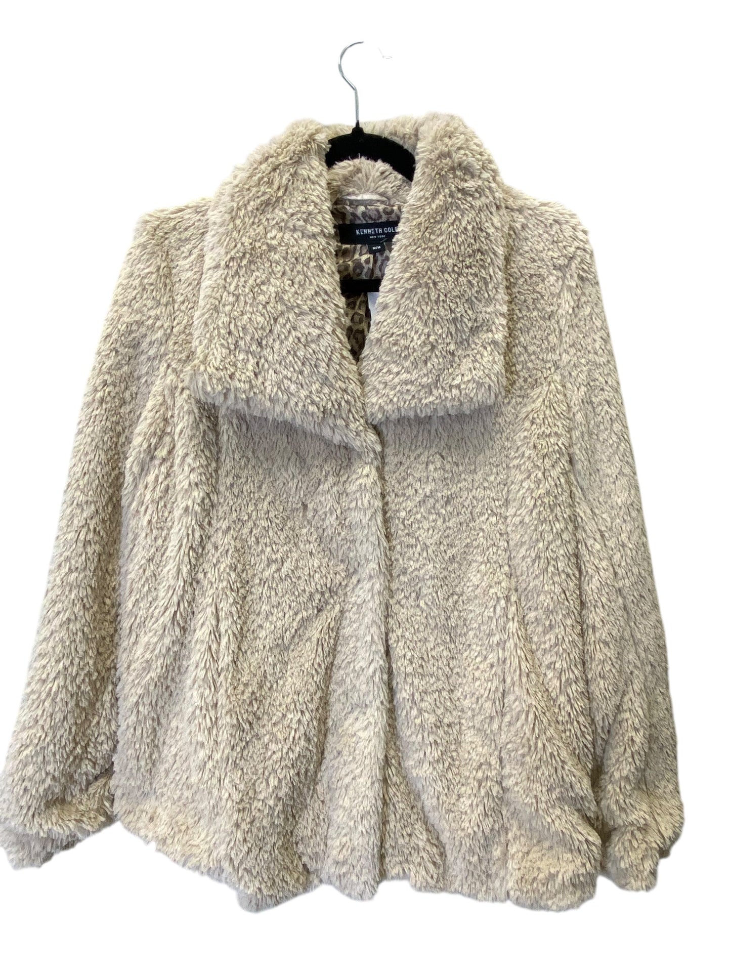 Coat Faux Fur & Sherpa By Kenneth Cole In Beige, Size: M