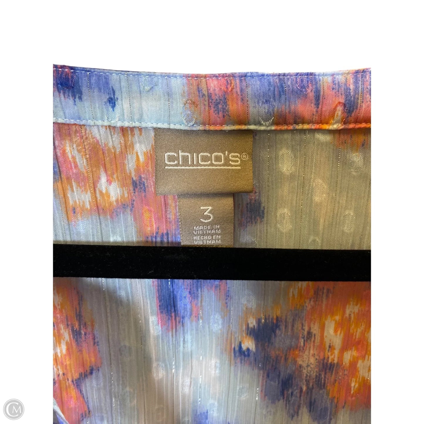Top 3/4 Sleeve By Chicos In Floral Print, Size: S
