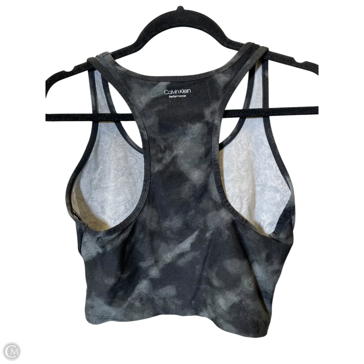 Athletic Tank Top By Calvin Klein In Black & Grey, Size: M