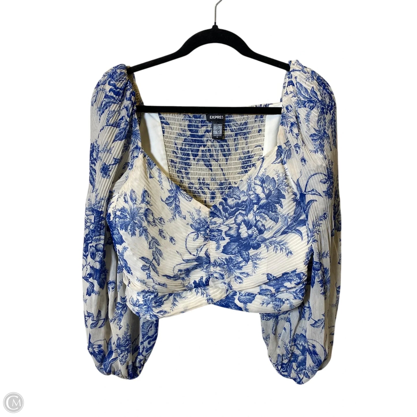 Top Long Sleeve By Express In Floral Print, Size: Xl