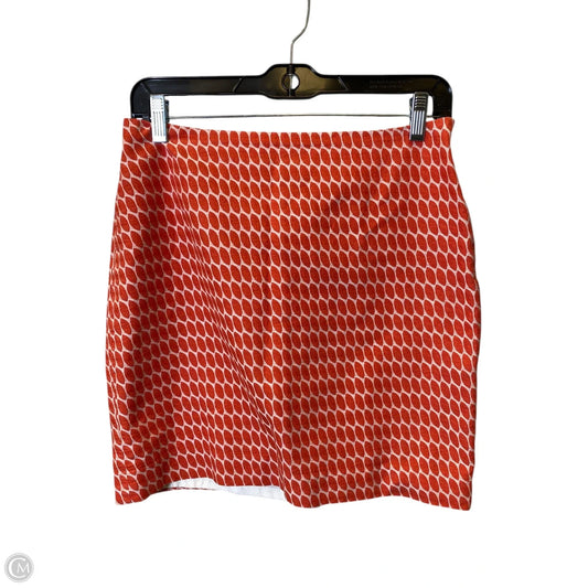 Skirt Mini & Short By Ann Taylor In Orange & White, Size: S