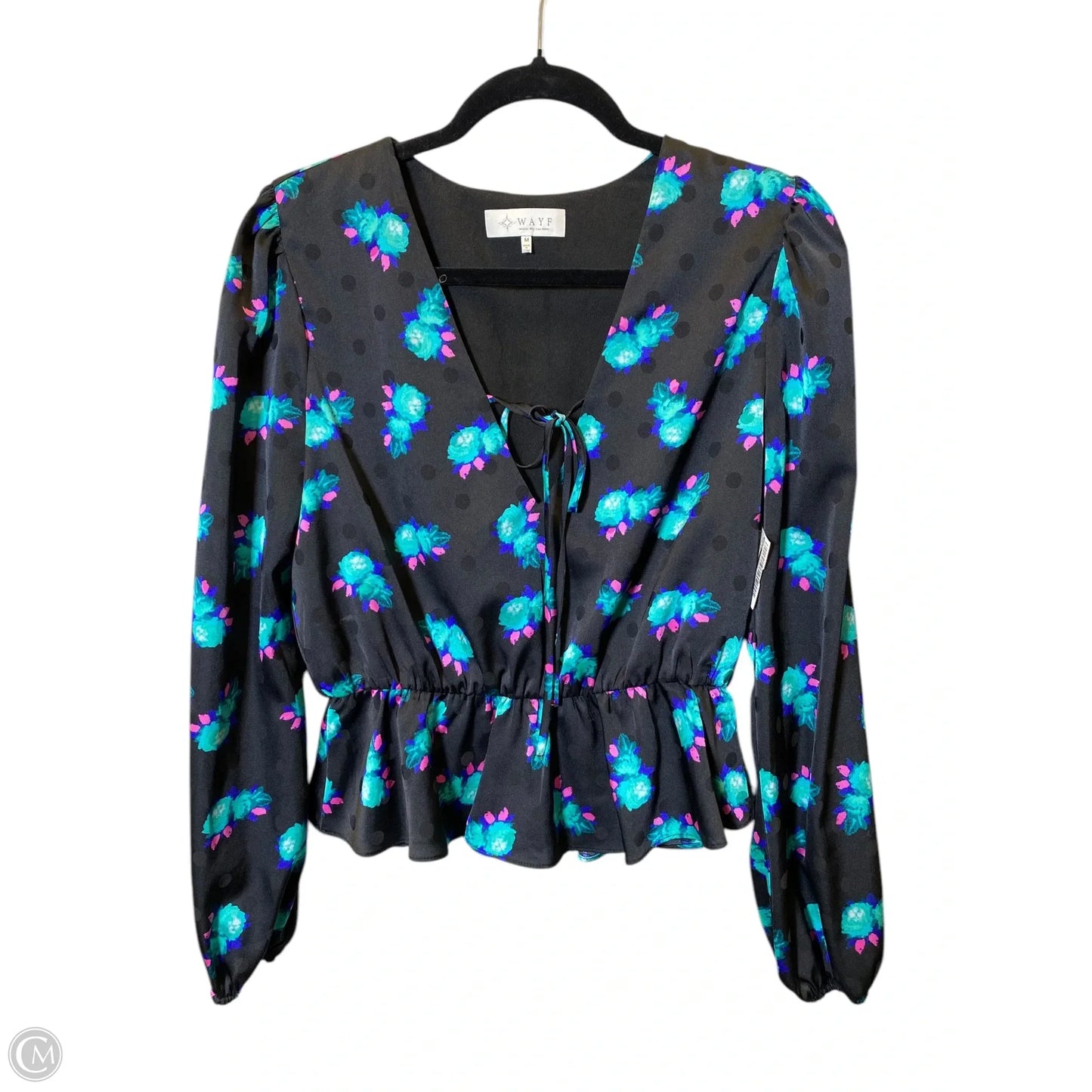 Top Long Sleeve By Wayf In Floral Print, Size: M