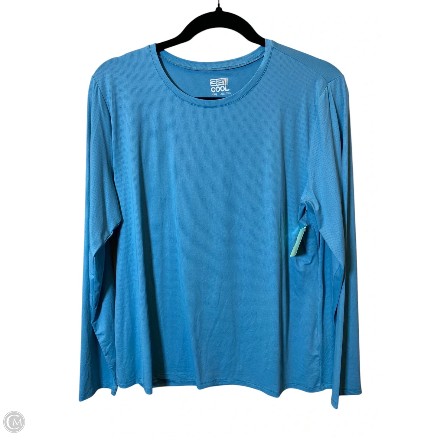 Athletic Top Long Sleeve Collar By 32 Degrees In Aqua, Size: Xl