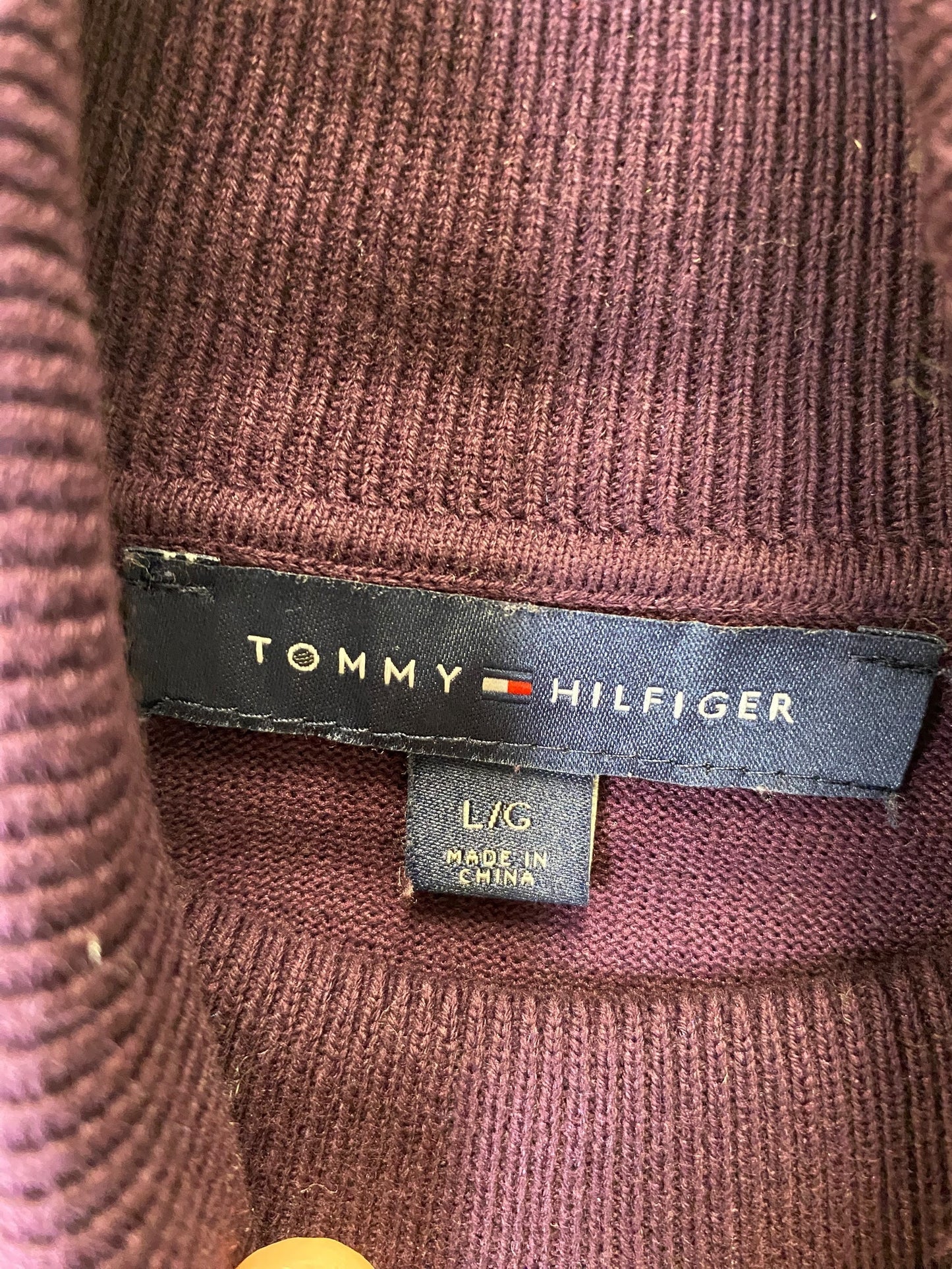 Sweater By Tommy Hilfiger In Purple, Size: L