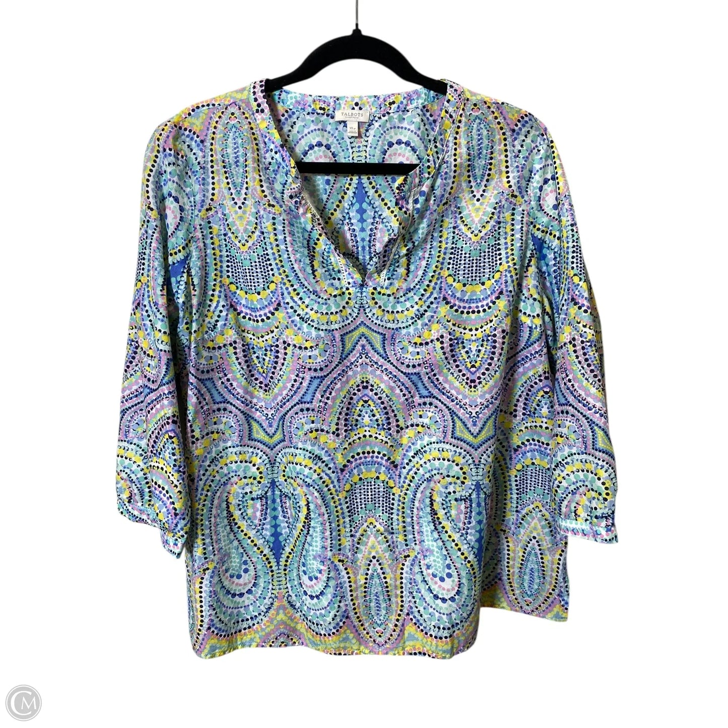 Top 3/4 Sleeve By Talbots In Multi-colored, Size: Xl
