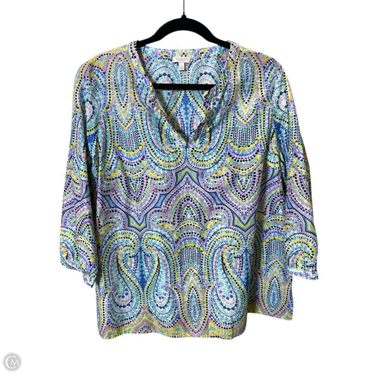 Top 3/4 Sleeve By Talbots In Multi-colored, Size: Xl