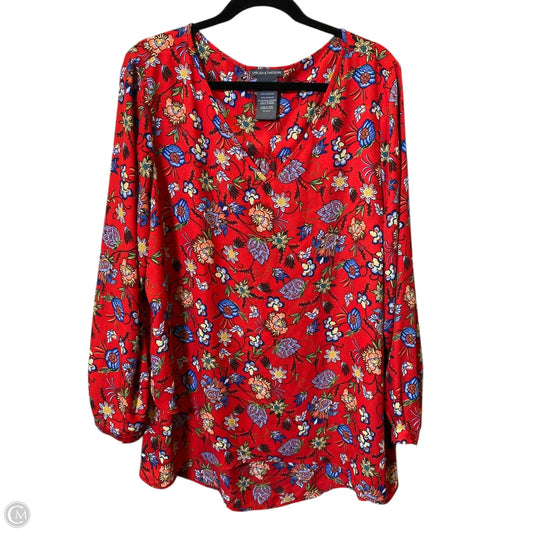Top Long Sleeve By Chelsea And Theodore In Floral Print, Size: Xxl
