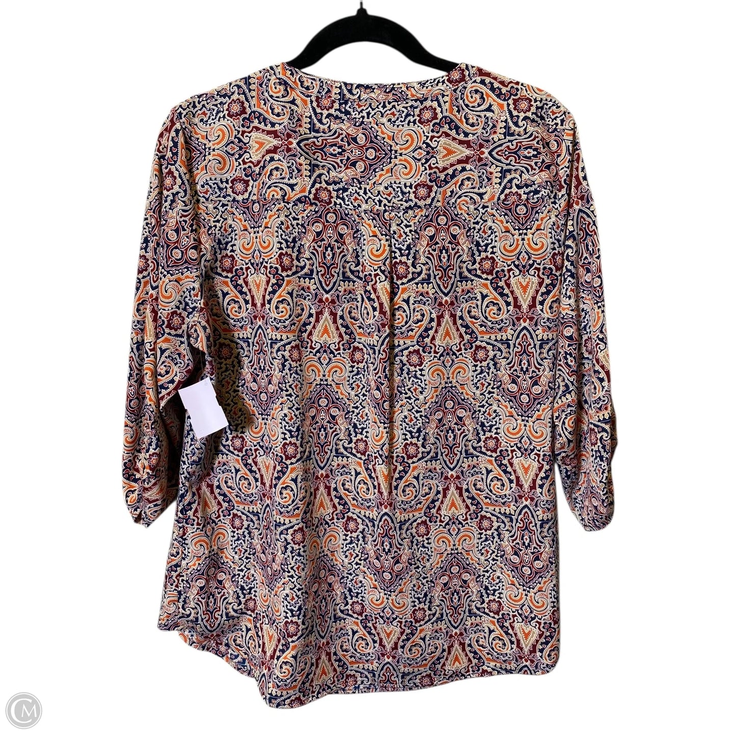 Top 3/4 Sleeve By Croft And Barrow In Multi-colored, Size: L