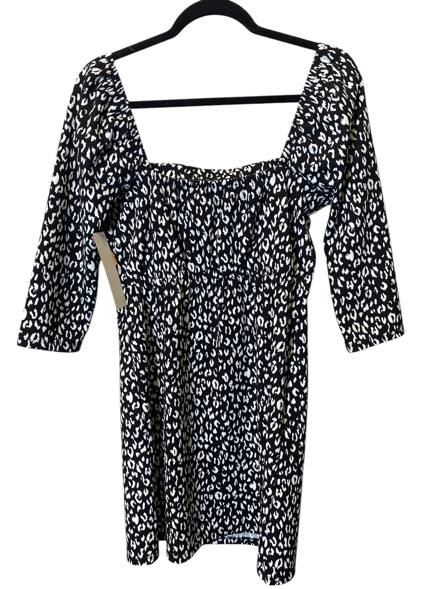 Dress Casual Midi By Leith In Black & White, Size: M