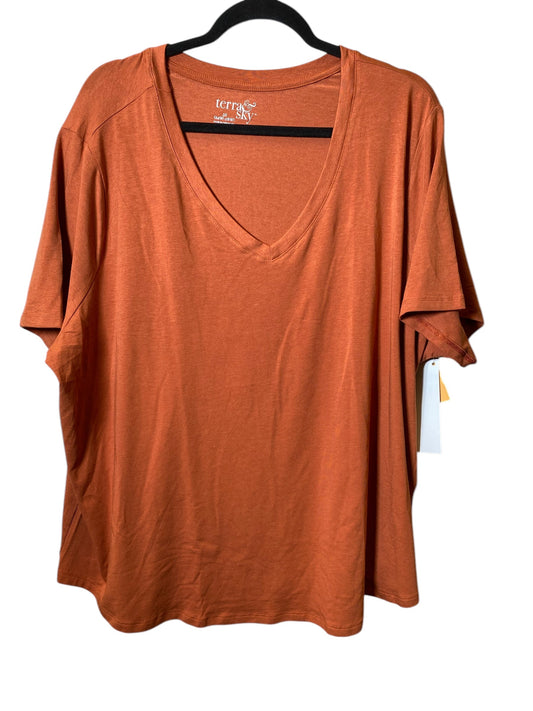 Top Short Sleeve Basic By Terra & Sky In Orange, Size: 3x