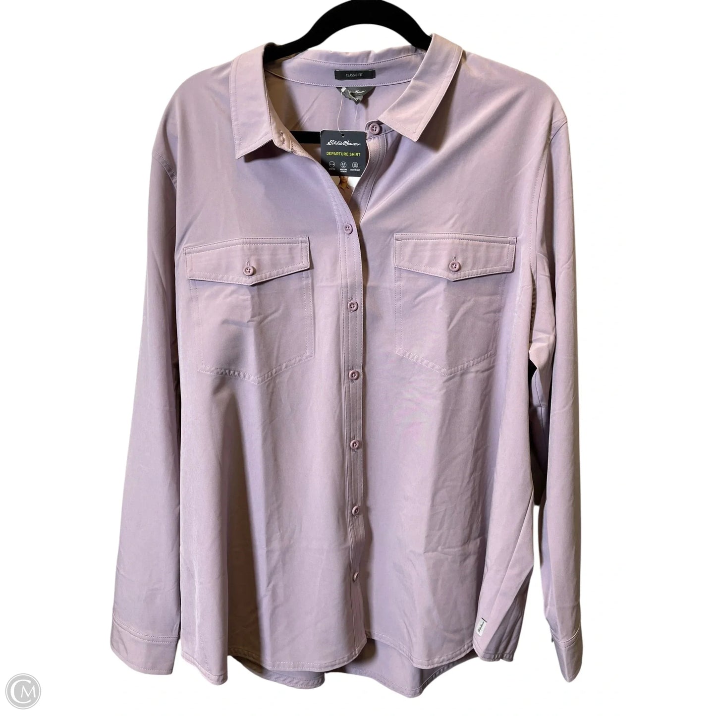 Blouse Long Sleeve By Eddie Bauer In Purple, Size: Xxl
