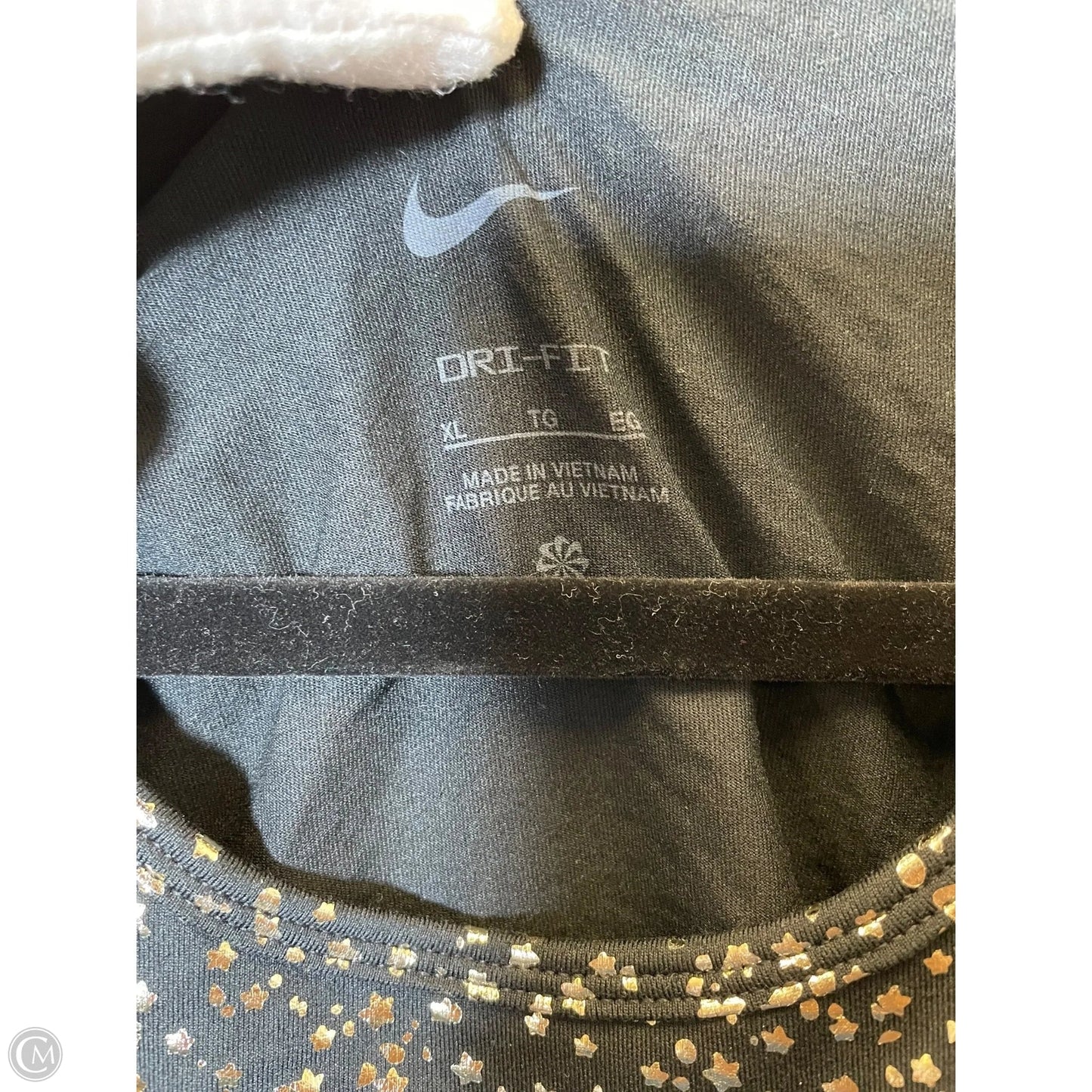 Athletic Tank Top By Nike In Black & Gold, Size: Xl