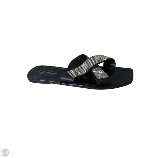 Sandals Flats By Nicole Miller In Black & Silver, Size: 7