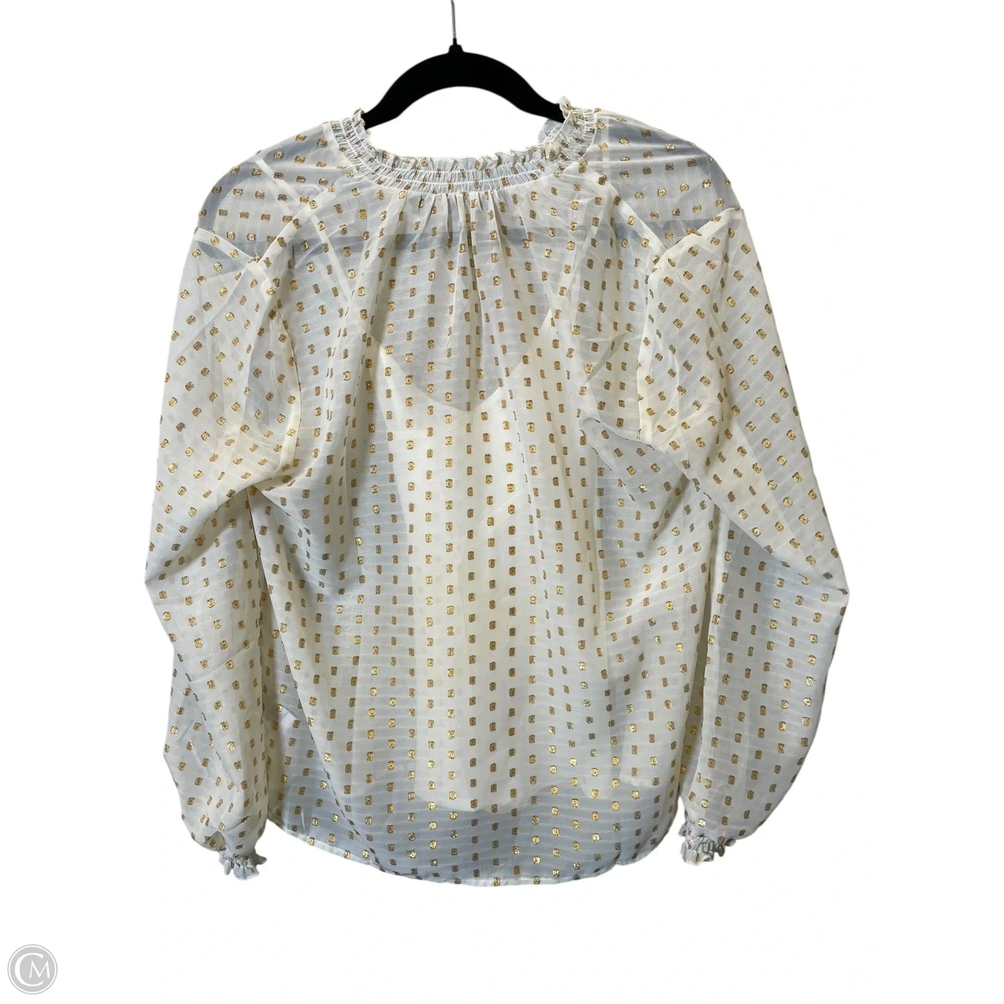 Top Long Sleeve By Nanette Lepore In Gold & Tan, Size: L