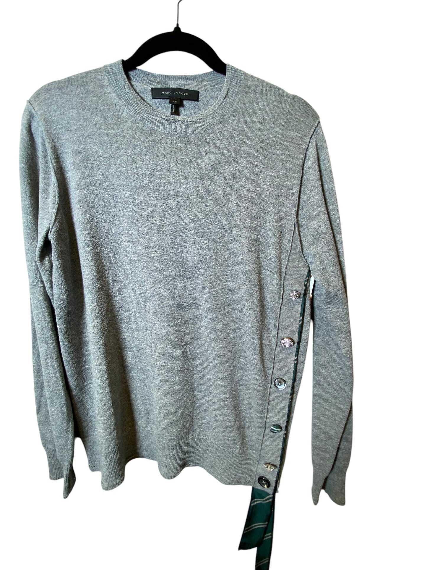 Sweater Luxury Designer By Marc Jacobs In Grey, Size: M