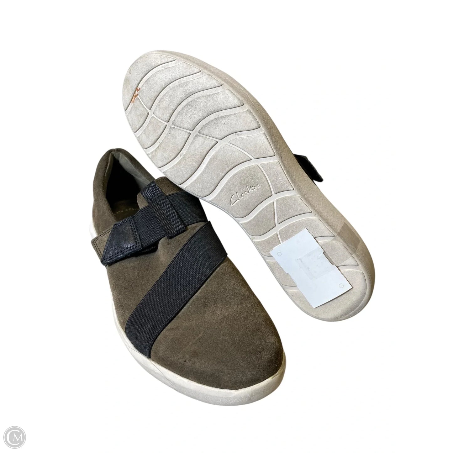 Shoes Flats By Clarks In Black & Green, Size: 8.5