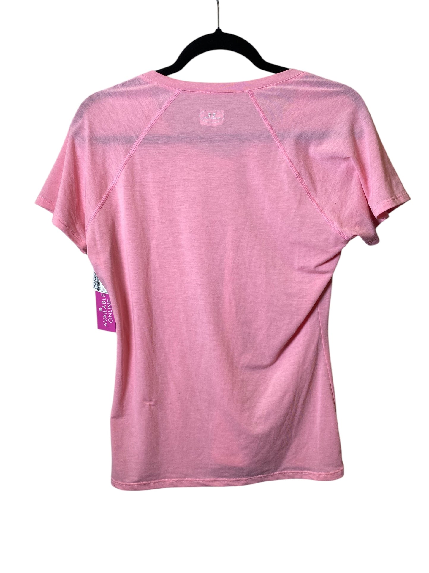 Athletic Top Short Sleeve By Under Armour In Pink, Size: M