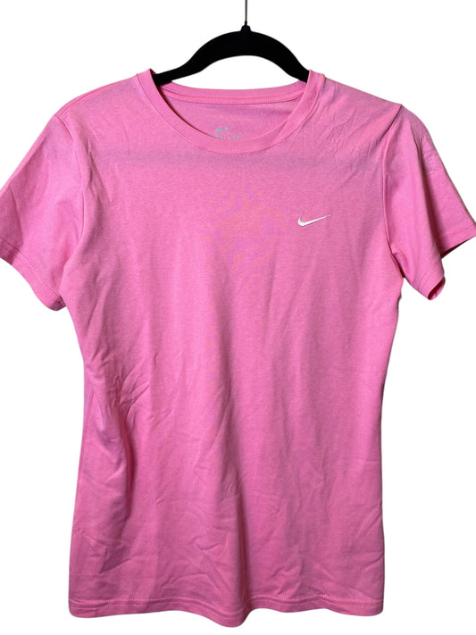 Athletic Top Short Sleeve By Nike In Pink, Size: S