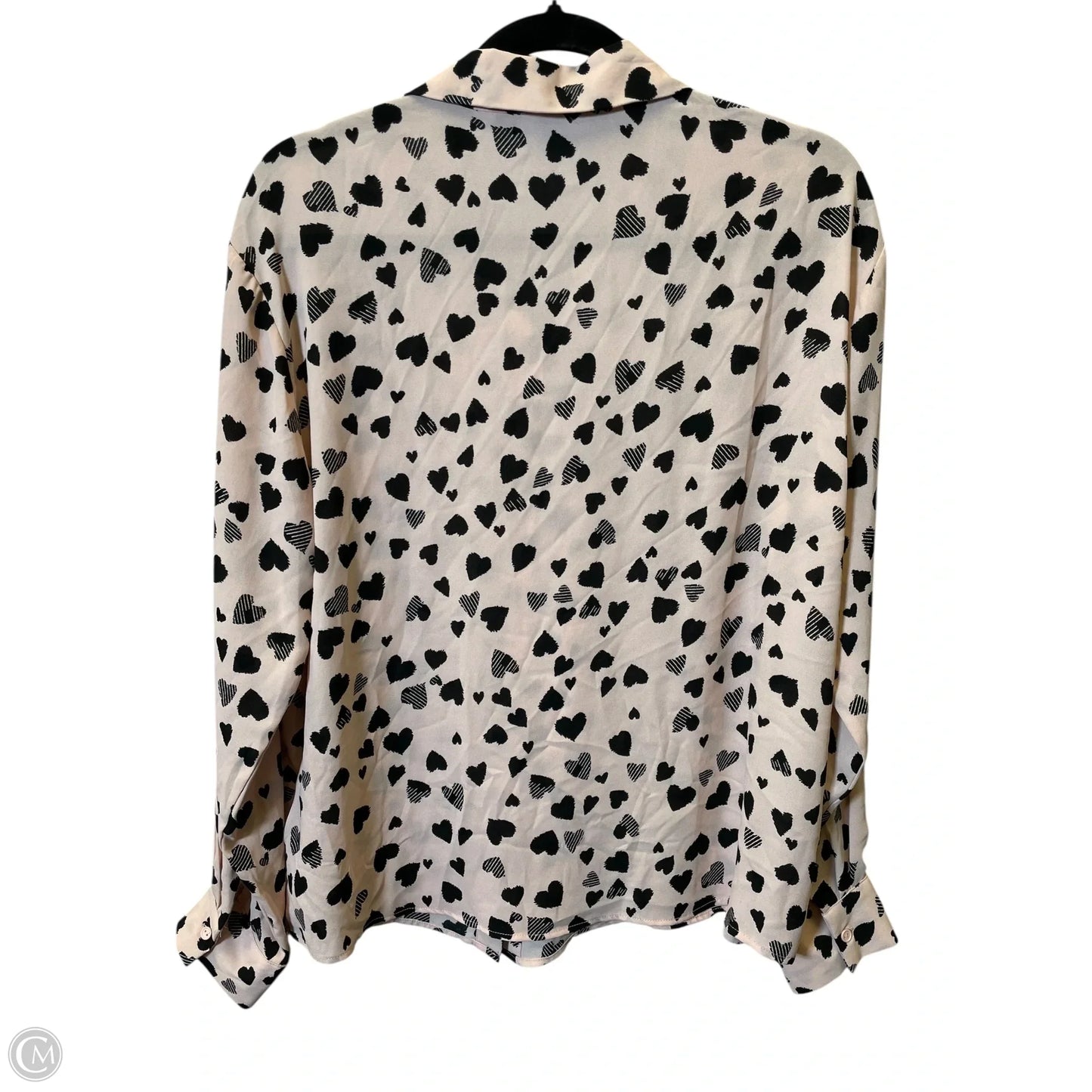 Top Long Sleeve By Tahari By Arthur Levine In Black & Pink, Size: Xlp