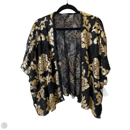 Cardigan By Torrid In Black & Gold, Size: L