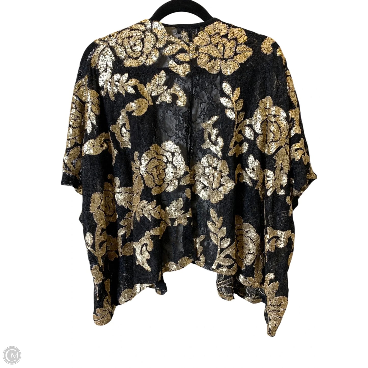 Cardigan By Torrid In Black & Gold, Size: L