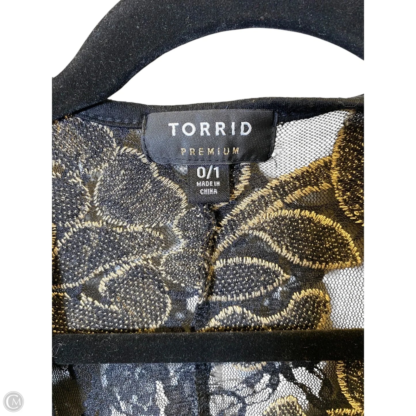 Cardigan By Torrid In Black & Gold, Size: L
