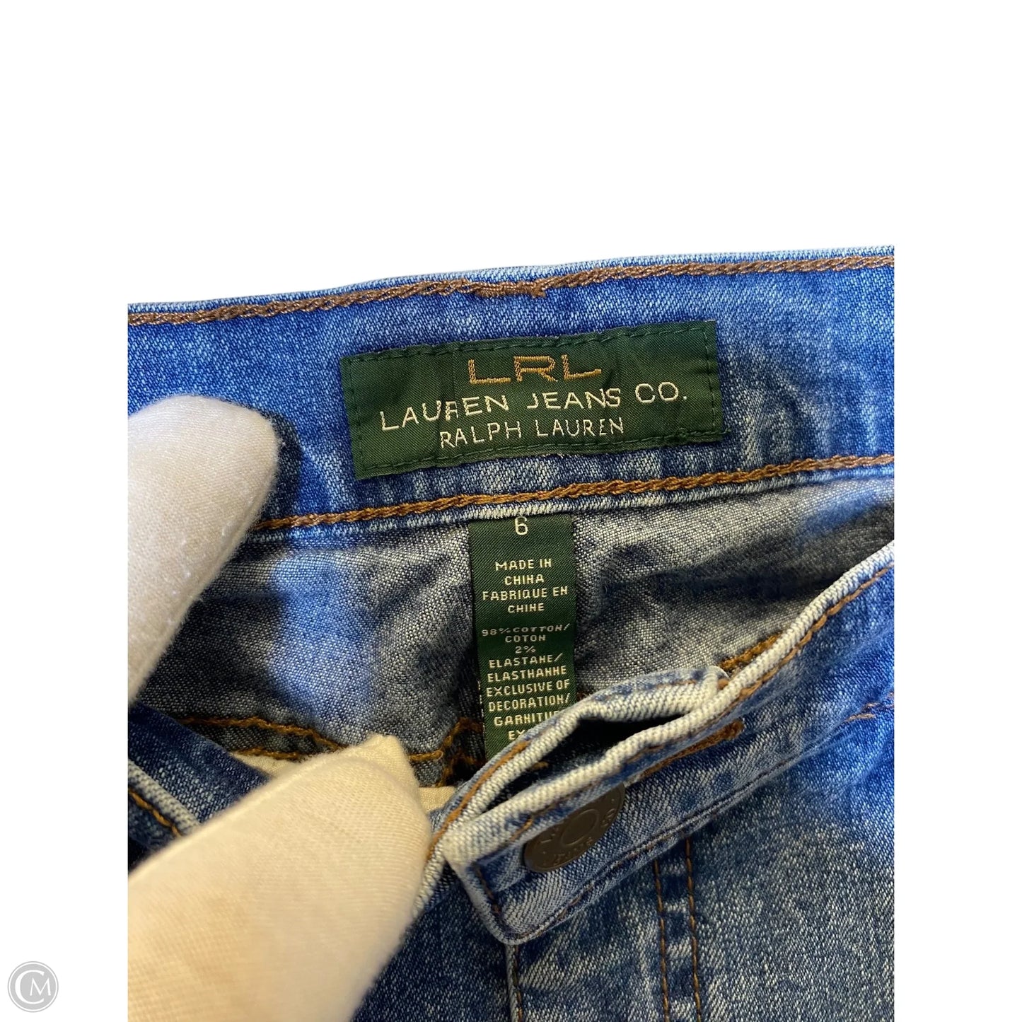 Jeans Straight By Lauren By Ralph Lauren In Blue Denim, Size: 6